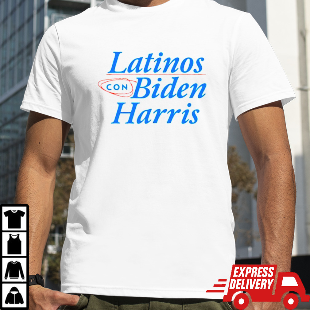 Latinos con Biden Harris shirt