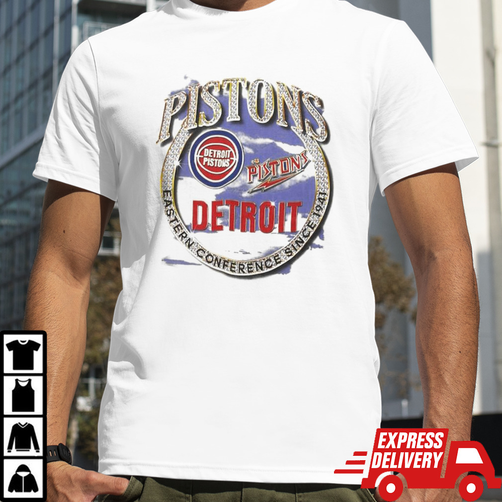 Mitchell & Ness Tan Detroit Pistons Hardwood Classics Vintage Soul Crown Jewels T-shirt