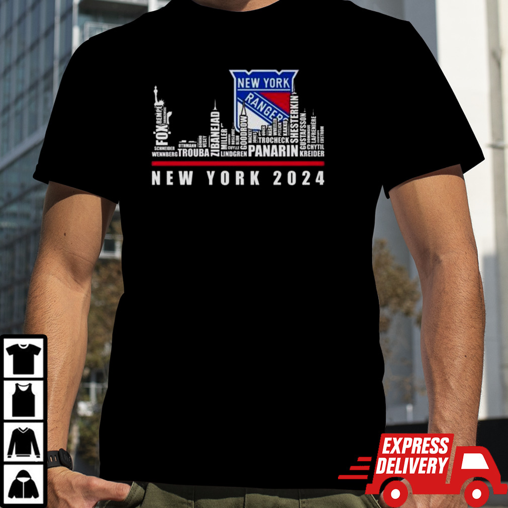 New York Rangers 2024 Skyline Players Names Shirt