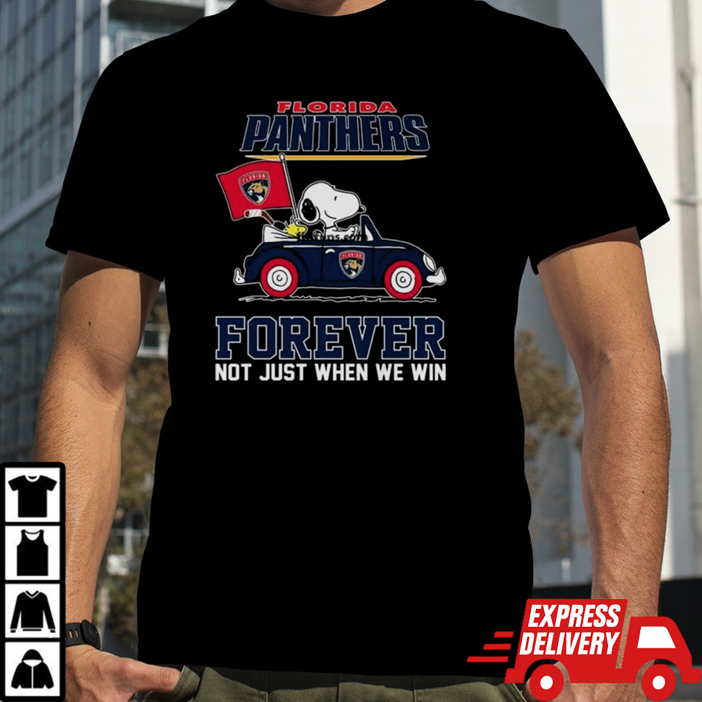 Peanuts Snoopy And Woodstock Florida Panthers On Car Forever Not Just When We Win Shirt