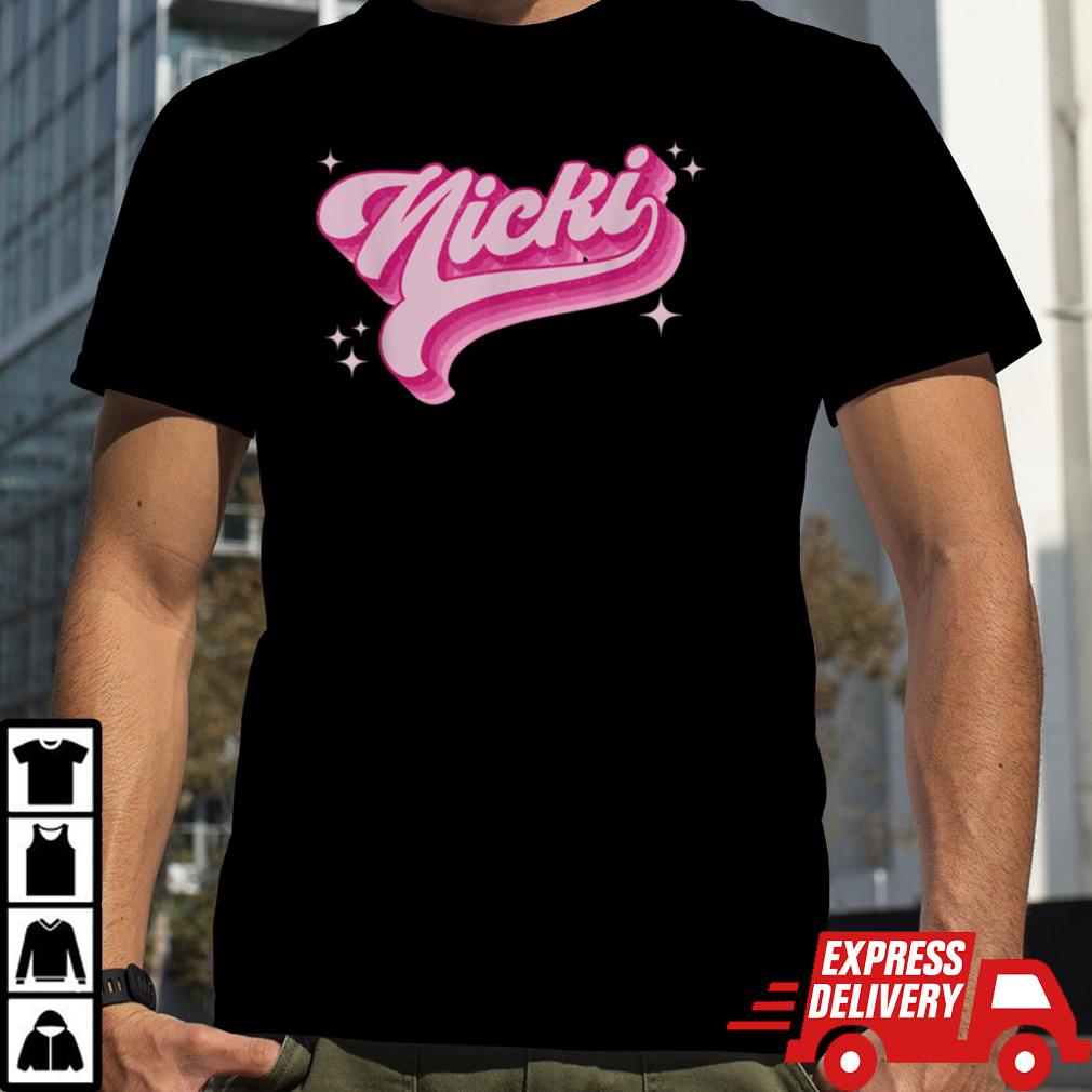 Personalized Name Nicki I Love Nicki Groovy Gift Men Women T-Shirt B0CY5KQF6N