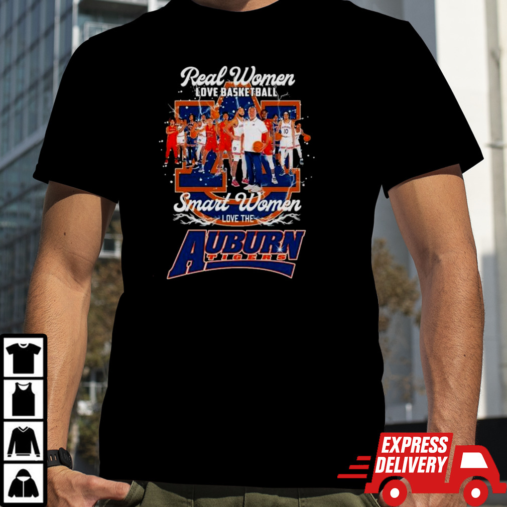 Real Women Love Basketball Smart Women Love The Auburn Tigers Team Men’s Basketball Shirt