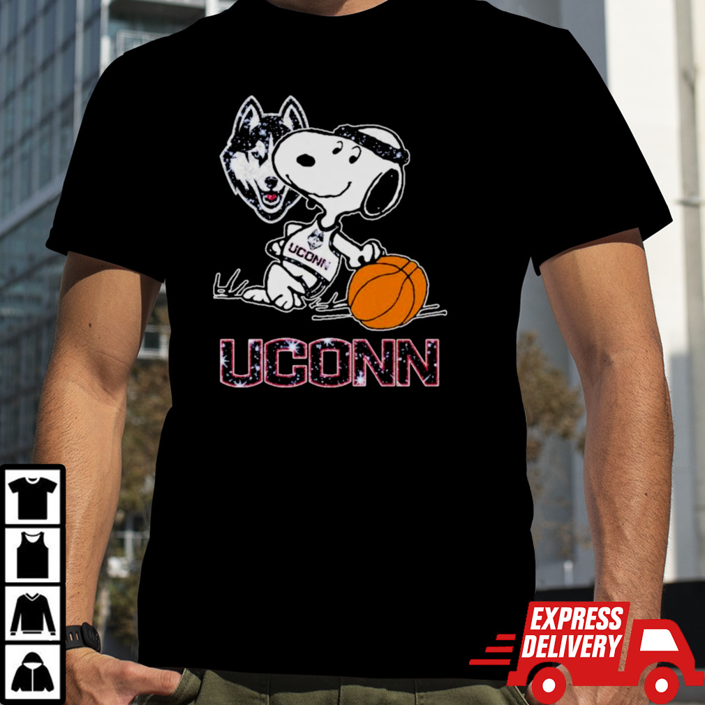 Snoopy Uconn Huskies Basketball Shirt