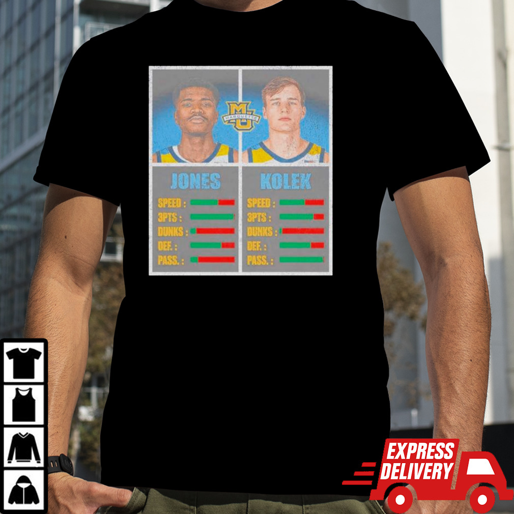 Tyler Kolek X Kam Jones Stats Marquette Golden Eagles shirt