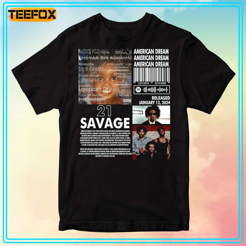 21 Savage American Dream Album T-Shirt