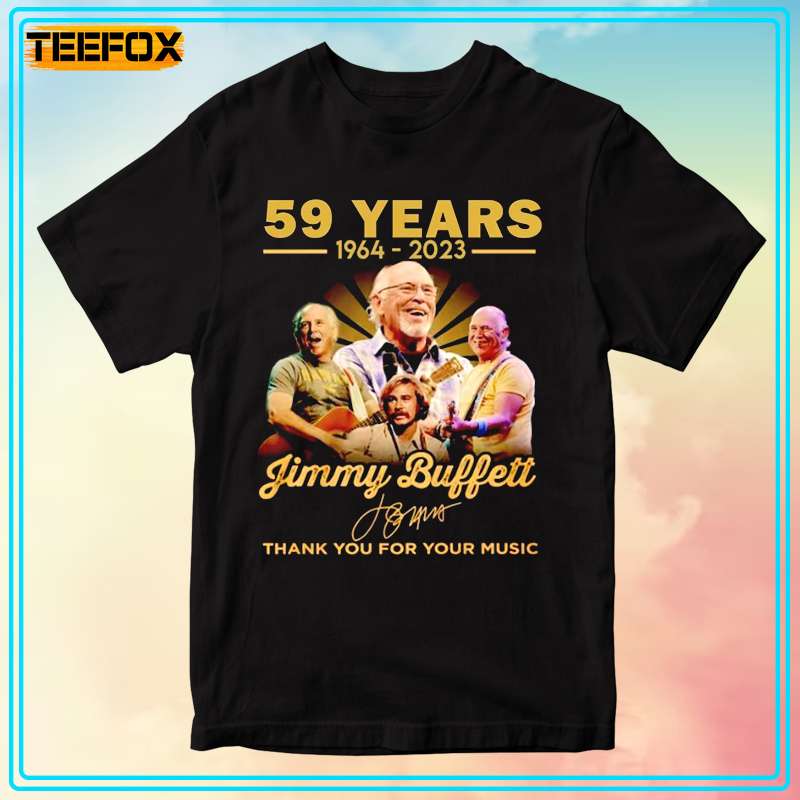 59 Years Of Jimmy Buffett 1964-2023 Signature Short-Sleeve T-Shirt