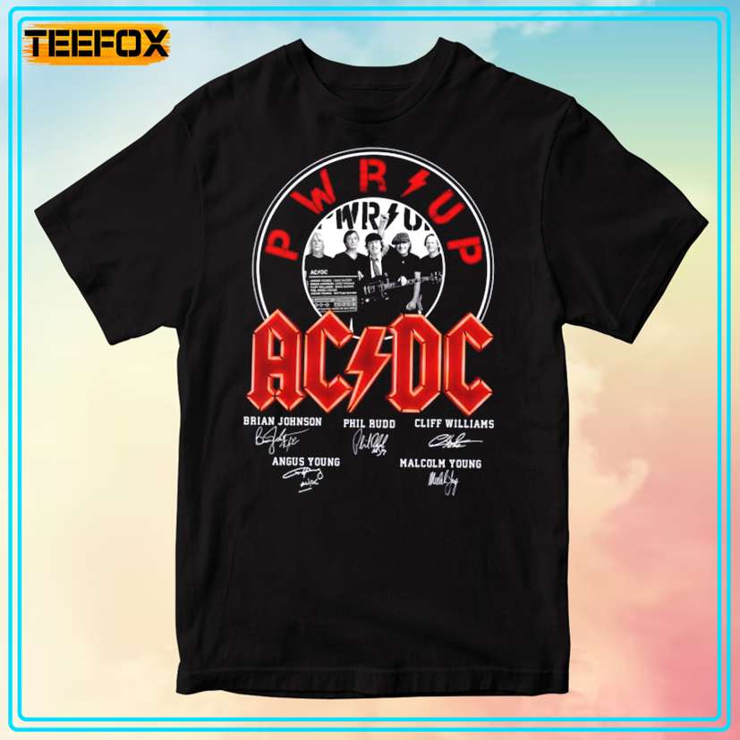 ACDC Pwr Up Tour 2024 Signatures Band T-Shirt