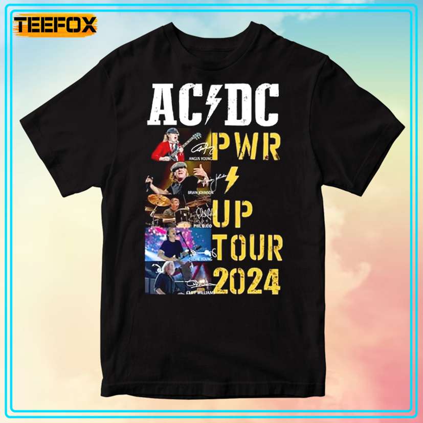 ACDC Pwr Up Tour 2024 Signatures T-Shirt