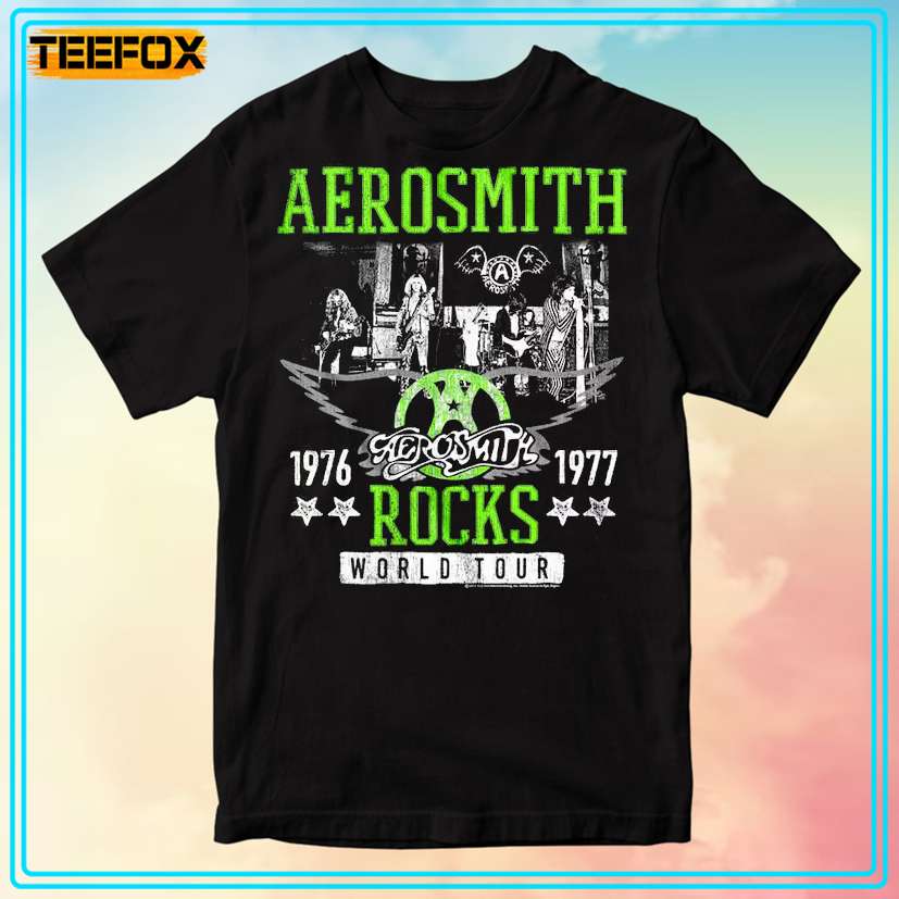 AEROSMITH Rocks World Tour 1977 Band T-Shirt