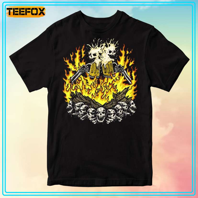 Beer and Fire Themed T-Shirt