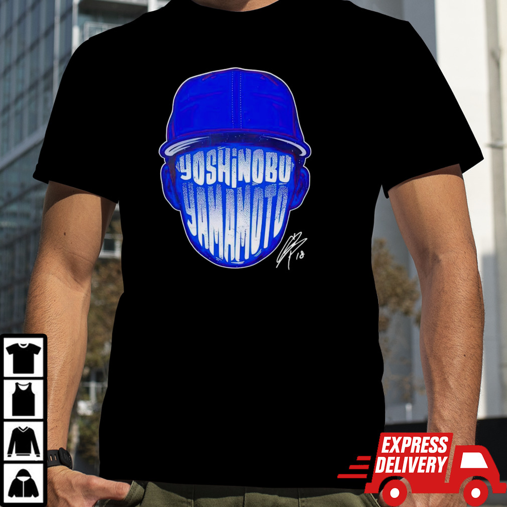 Los Angeles Dodgers Yoshinobu Yamamoto face silhouette signature shirt