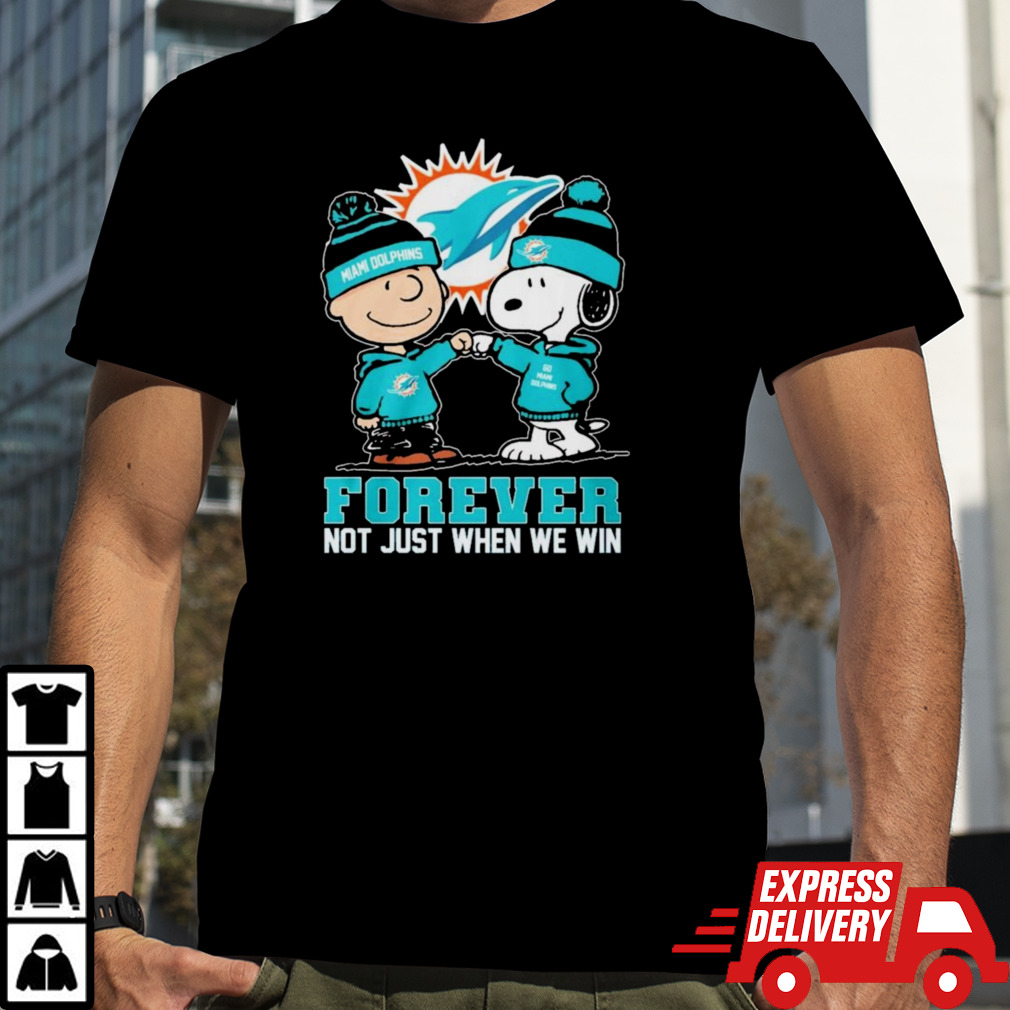 Peanuts Snoopy And Charlie Brown Miami Dolphins Forever Not Just When We Win Shirt