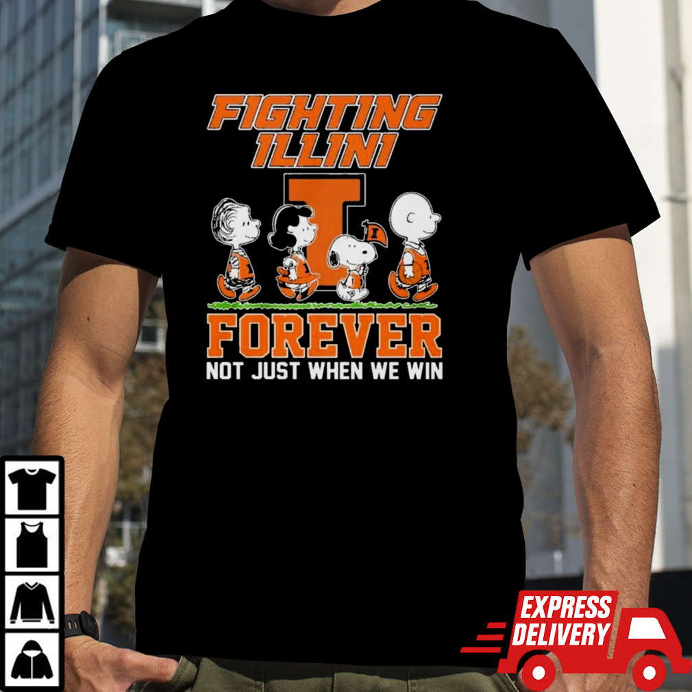 The Peanuts Abbey Road Illinois Fighting Illini Forever not Just When We Win Shirt