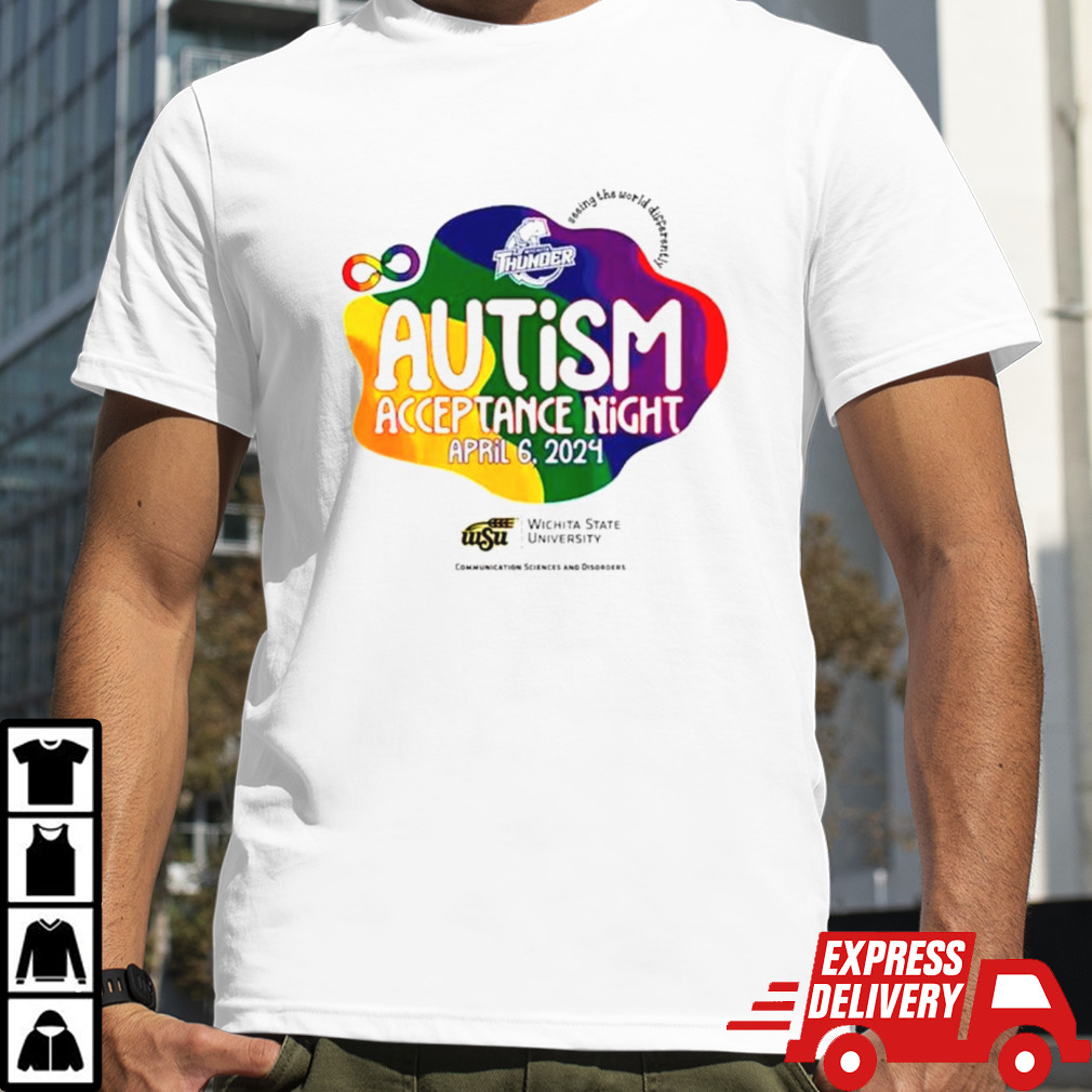 Wichita Thunder autism acceptance night April 6 2024 shirt