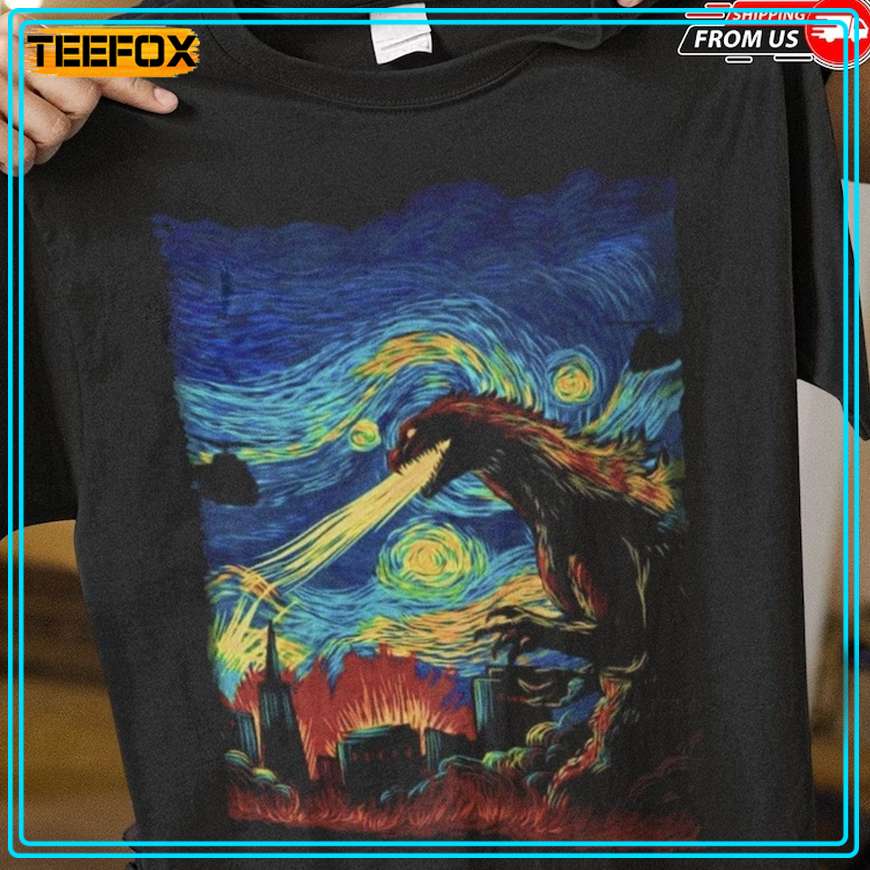 Godzilla Starry Night Style T-Shirt