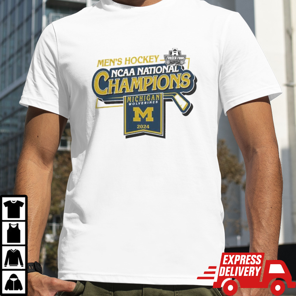 Michigan Wolverines Men’s Ncaa Hockey 2024 National Champions Logo T-shirt