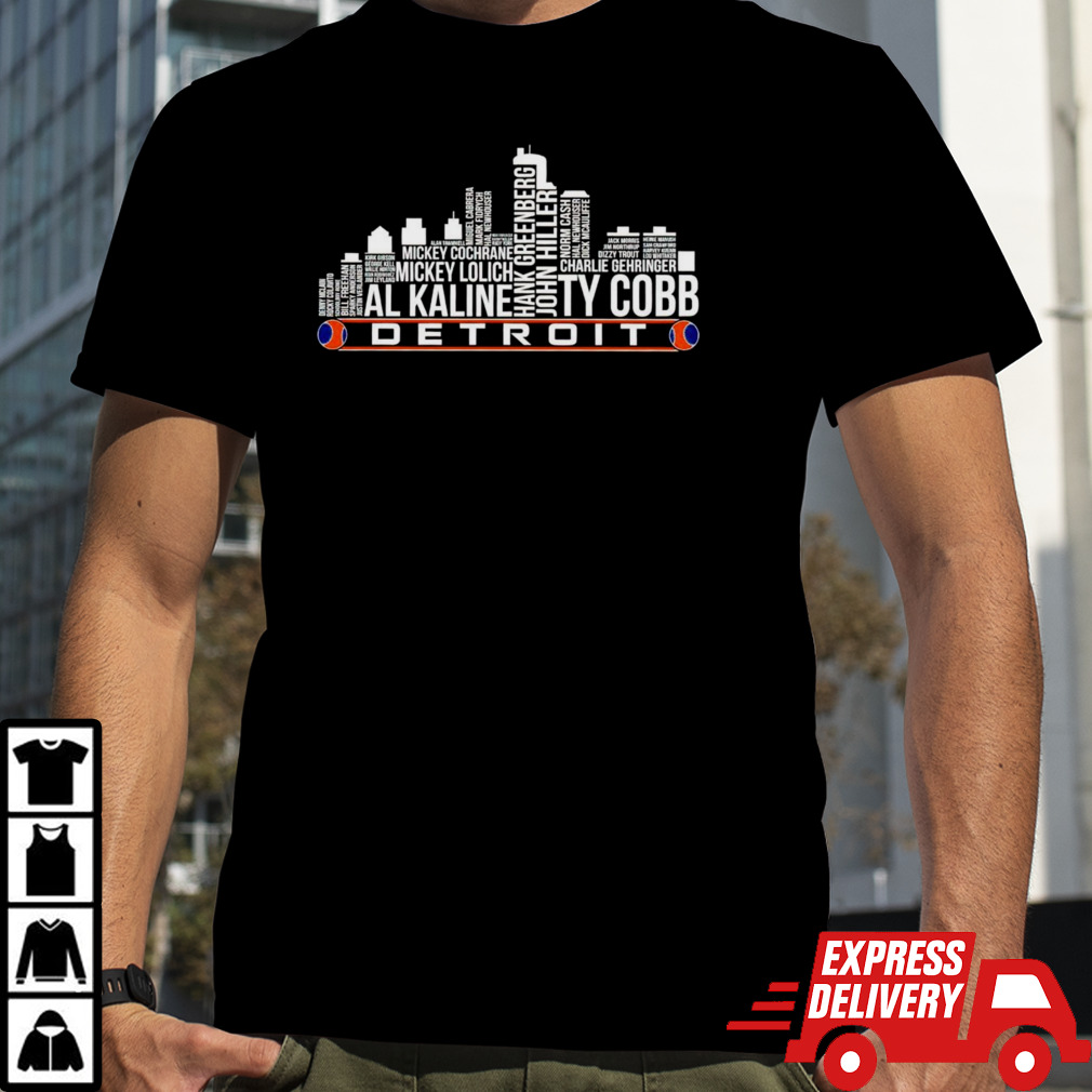 Detroit Tigers players name skyline city shirt