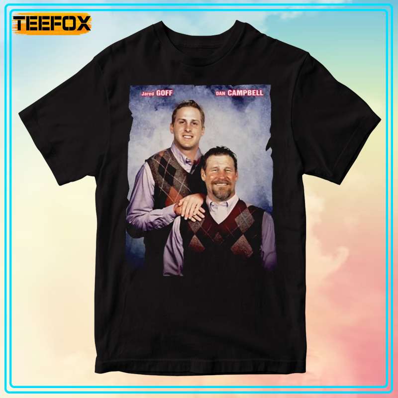 Jared Goff Dan Campbell Football Short-Sleeve T-Shirt