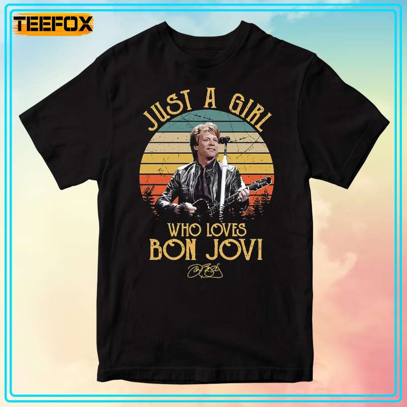 Just A Girl Who Loves Bon Jovi Band Short-Sleeve T-Shirt