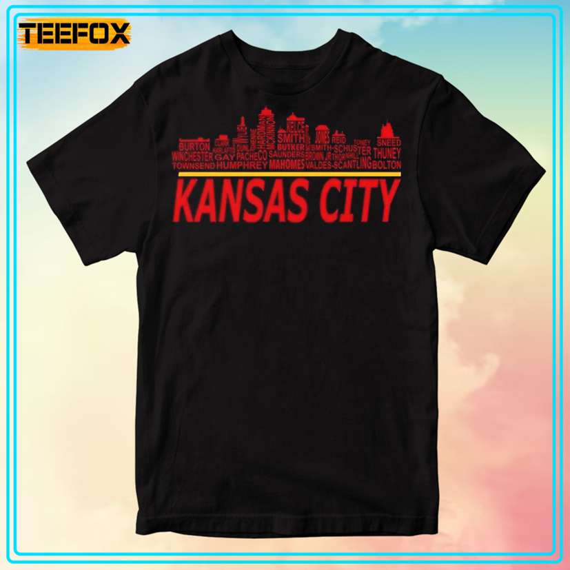 Kansas City Skyline Football T-Shirt