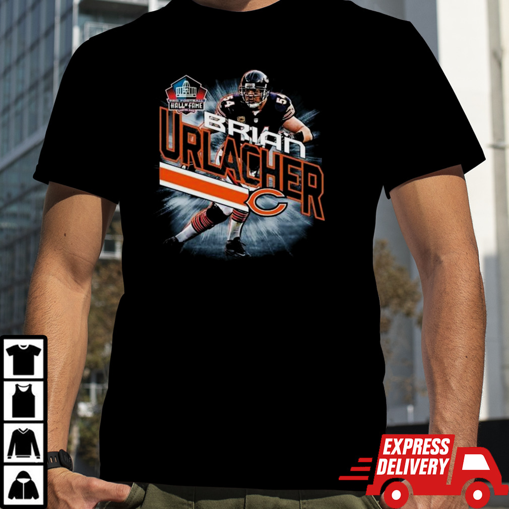 Majestic Brian Urlacher Chicago Bears Nfl Hall Of Fame Inductee Player Illustration T-shirt