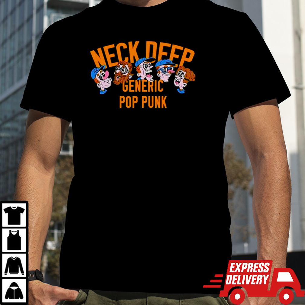 Neck deep generic pop punk cartoon faces shirt