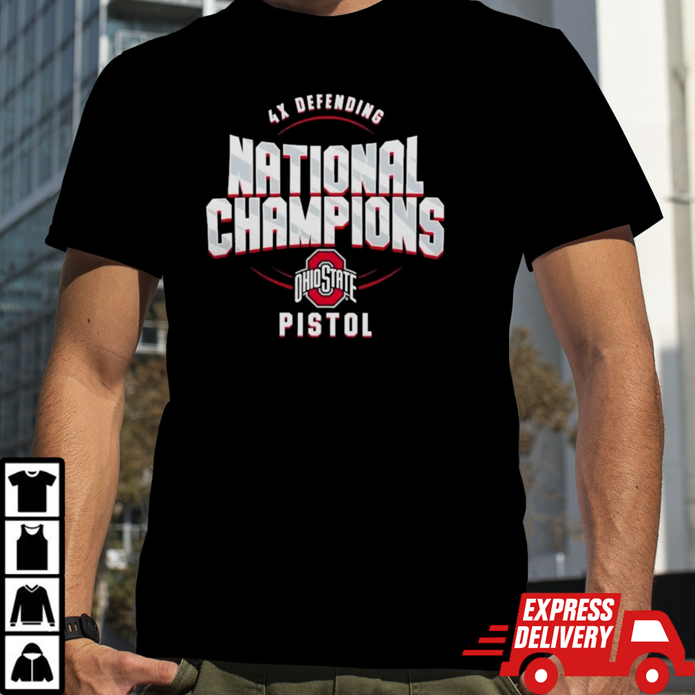 Ohio State Buckeyes Pistol 4x Defending National Champions T-shirt