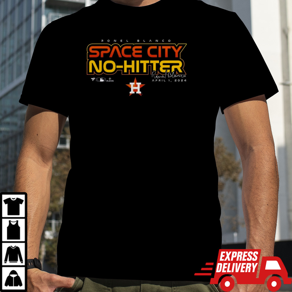 Ronel Blanco Navy Houston Astros Space City No-hitter T-shirt