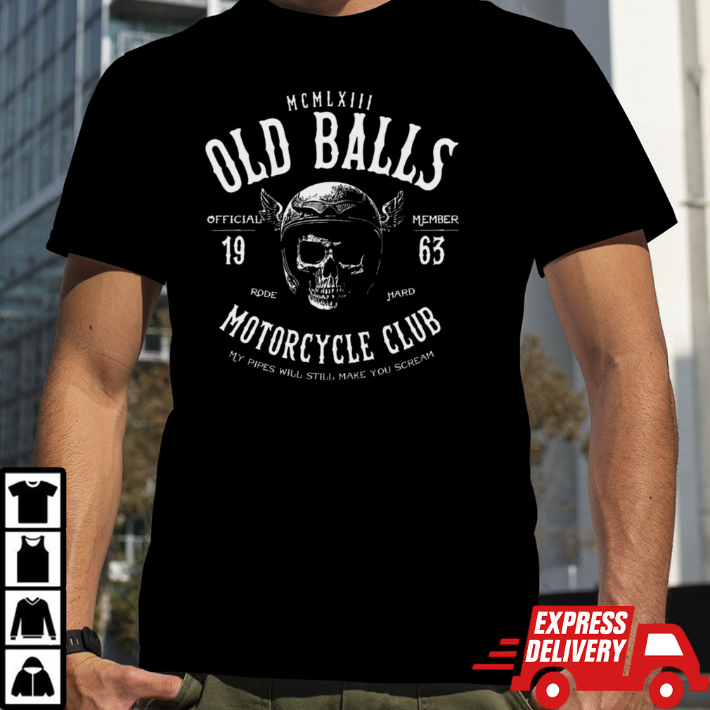 The Old Balls Club Vintage Motorcycle 61st Birthday Born In 1963 T-shirt