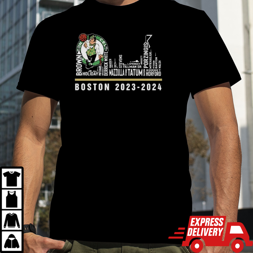 Boston Celtics Skyline Players Names Boston 2023-2024 Shirt