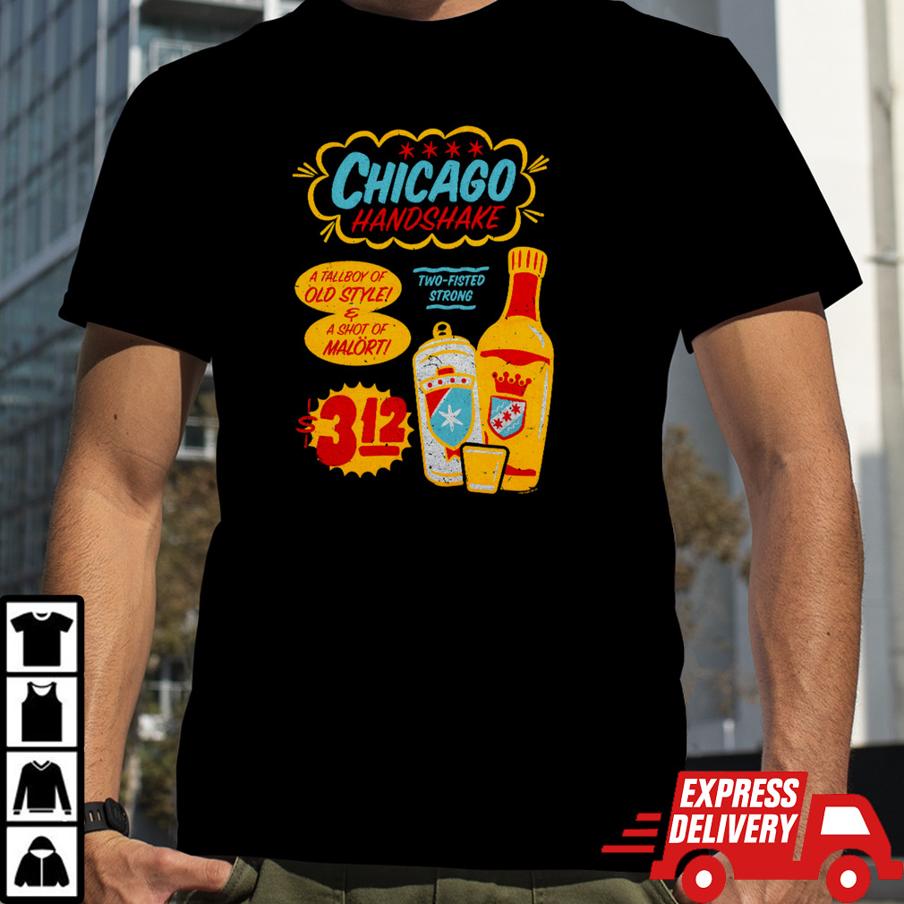 Chicago Handshake Sign Painting Zip Up shirt