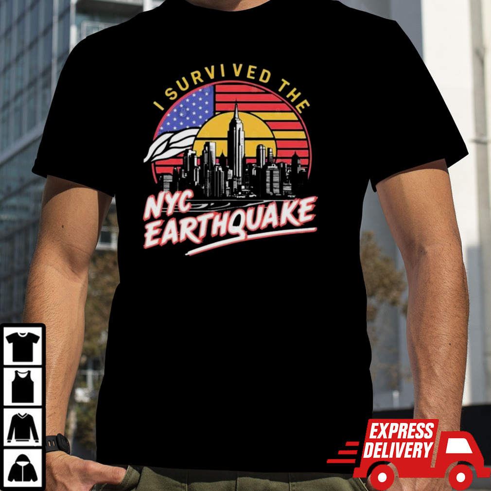 I Survived The NYC Earthquake Retro Sunset T-Shirt