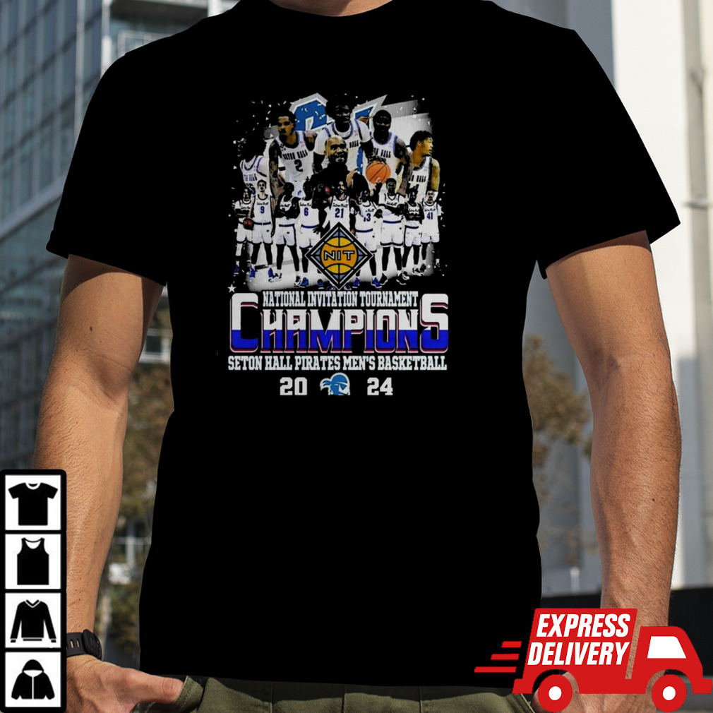 National Invitation Tournament Champions Seton Hall Pirates Mens Basketball 2024 T-Shirt