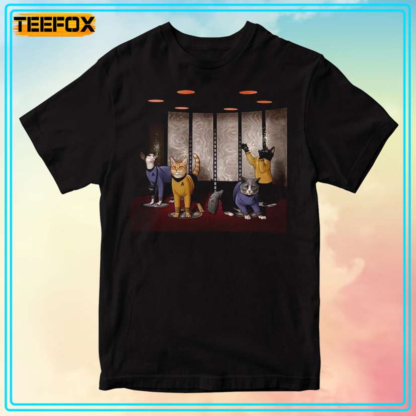 Star Trek Cat Beam Meow Up Movie T-Shirt