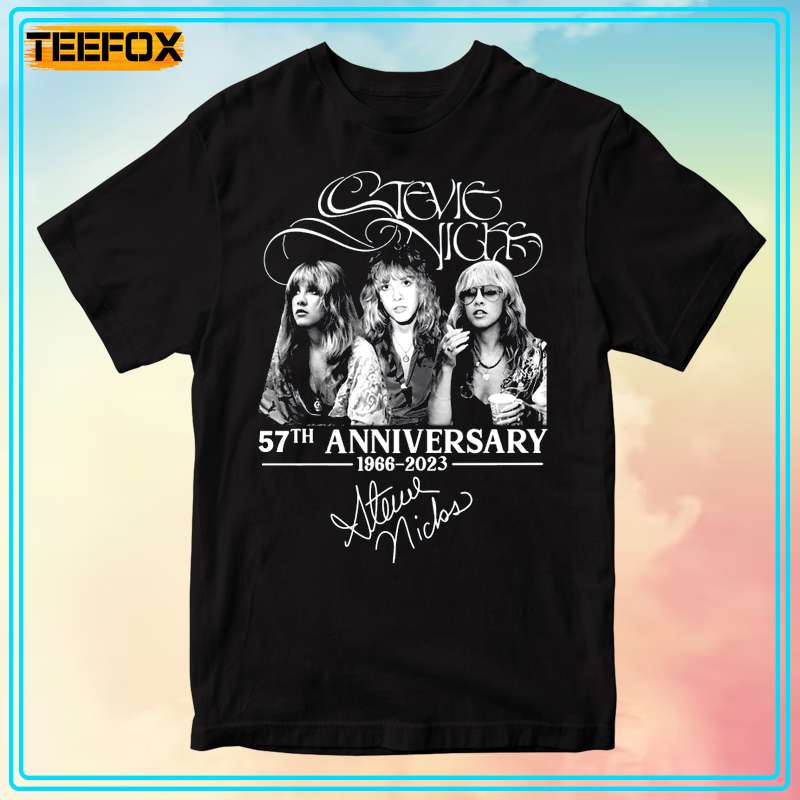 Stevie Nicks 57th Anniversary 1966-2023 Signature Short-Sleeve T-Shirt