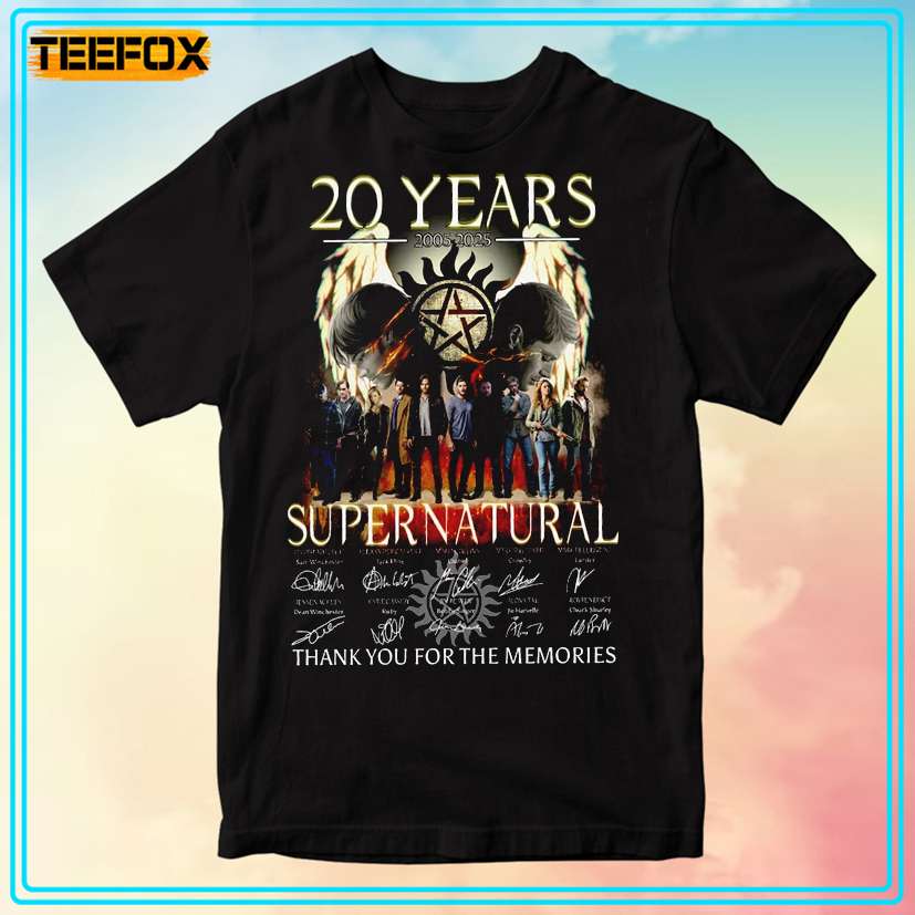 Supernatural 20 Years Signatures 2005-2025 Memories T-Shirt