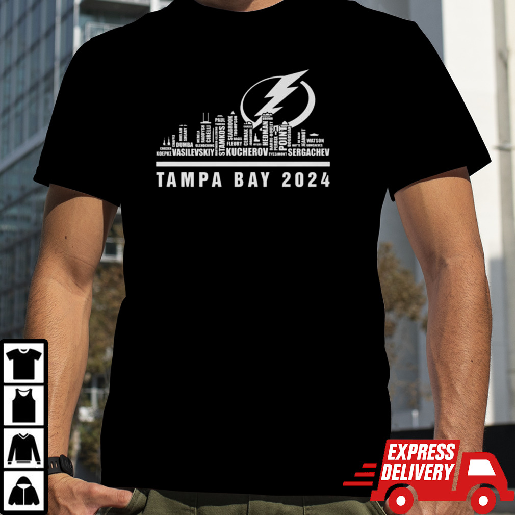 Tampa Bay Lightning 2024 Players Name Skyline Shirt