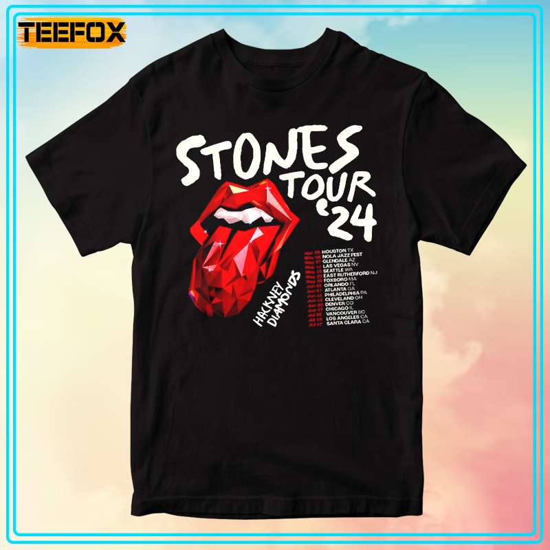 The Rolling Stones Hackney Diamonds Tour 2024 Short-Sleeve T-Shirt