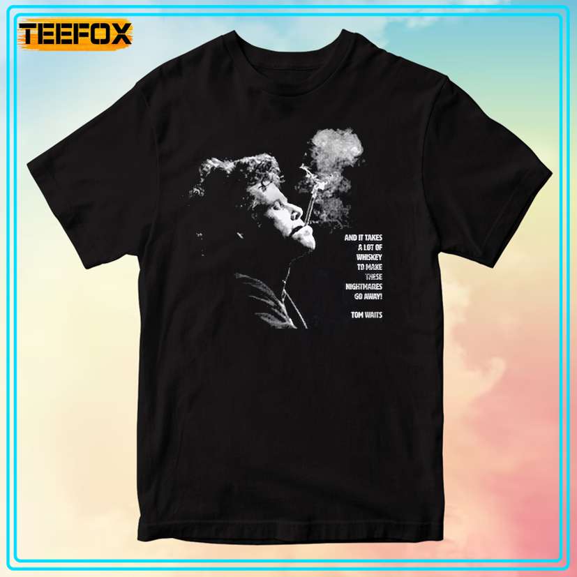 Tom Waits Smoking Retro T-Shirt