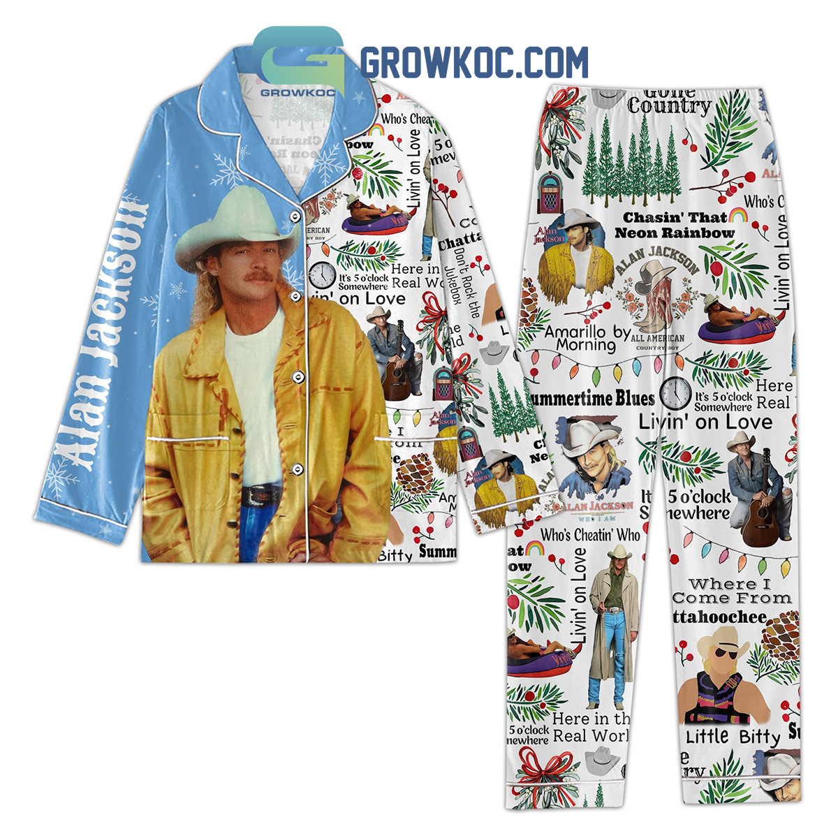 Alan Jackson Chasins' That Neon Rainbow Christmas Silk Pajamas Sets