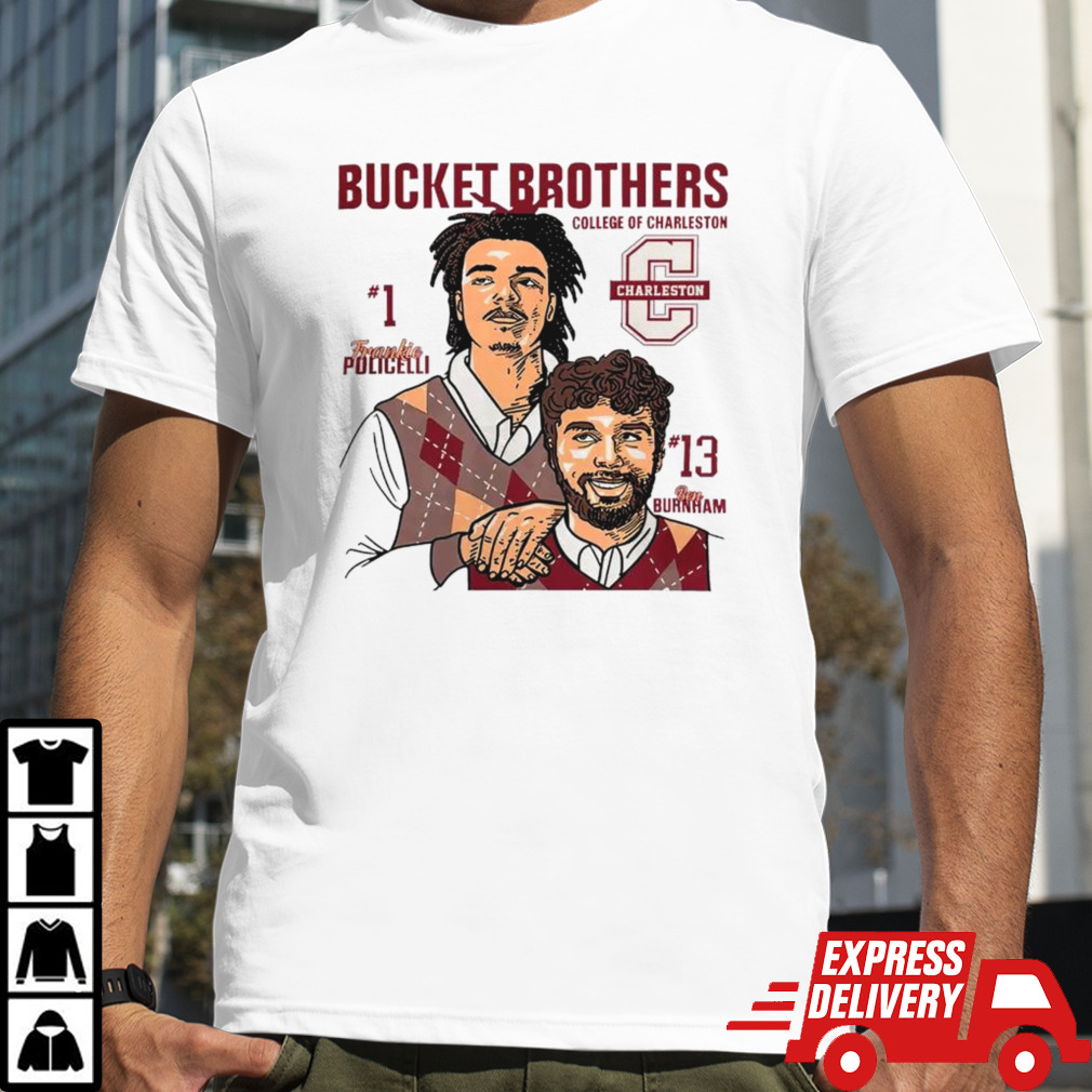 Charleston Cougars Ben Burnham and Frankie Policelli Bucket Brothers caricature shirt