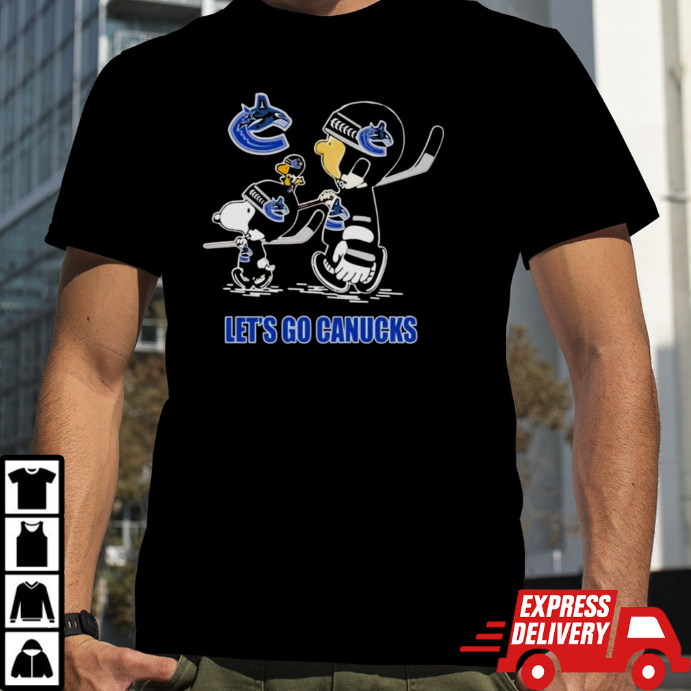 Charlie Brown Snoopy and Woodstock let’s go Vancouver Canucks shirt