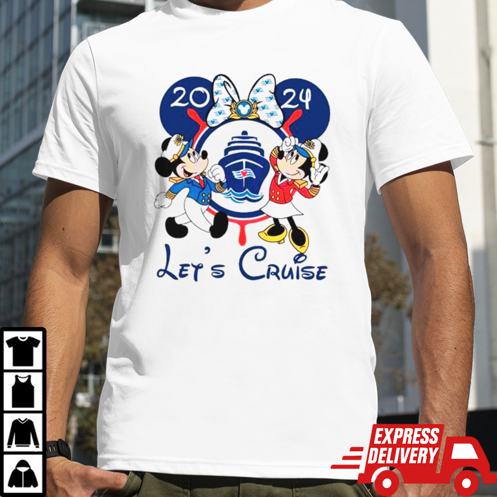 Disney Lets Cruise 2024 Mickey Minnie Captain shirt