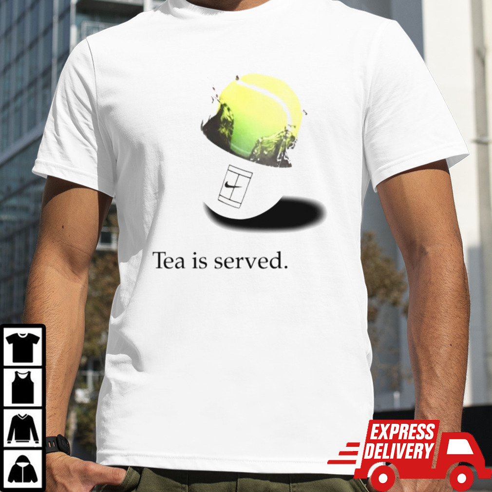 Jannik Sinner wearing tea is served shirt