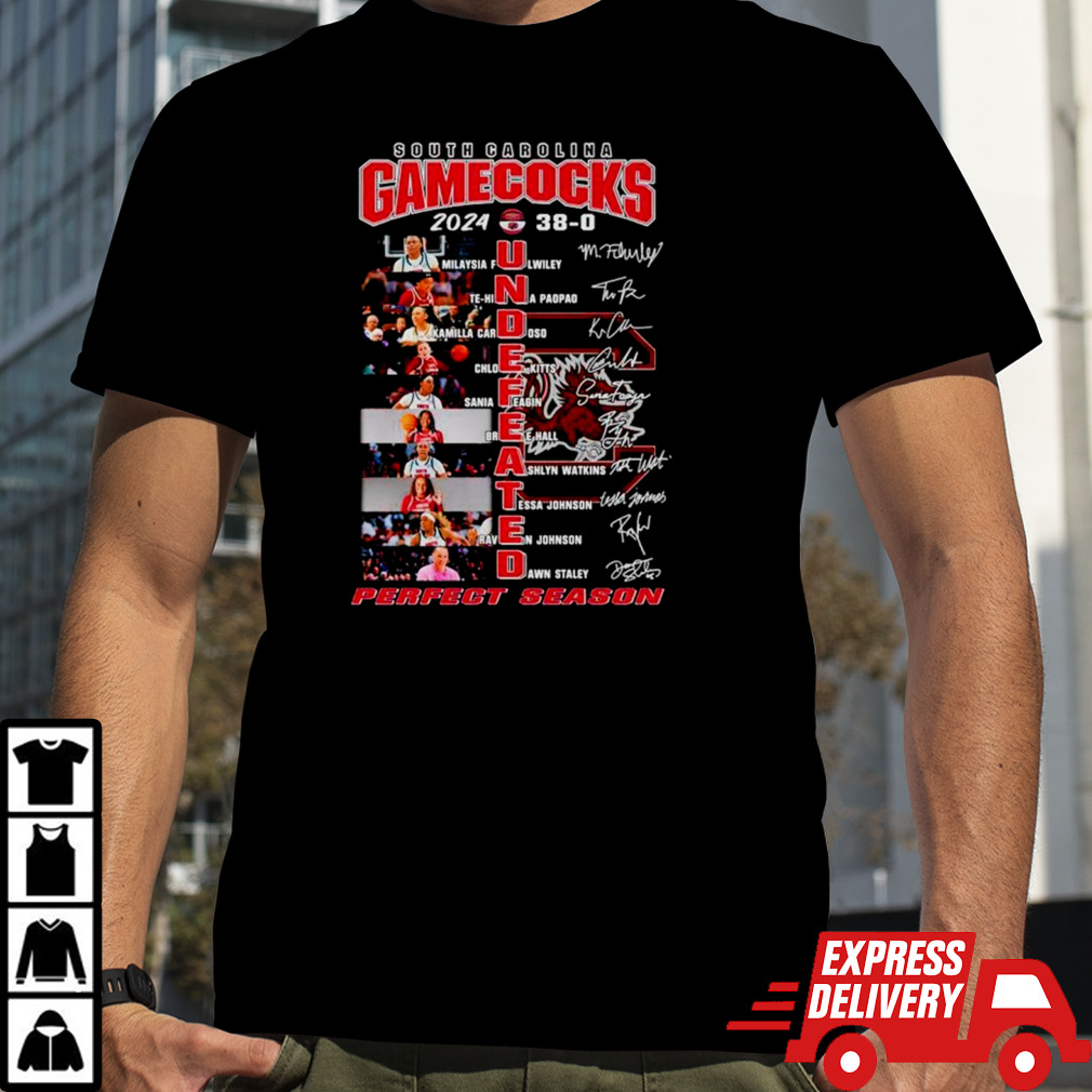 South Carolina Gamecocks 2024 Perfect Season players names shirt