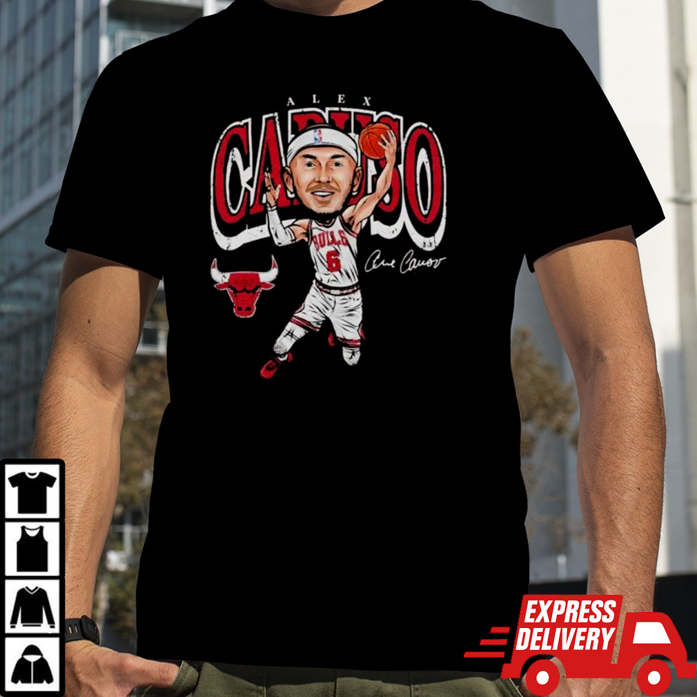 Alex Caruso Chicago Bulls signature cartoon shirt