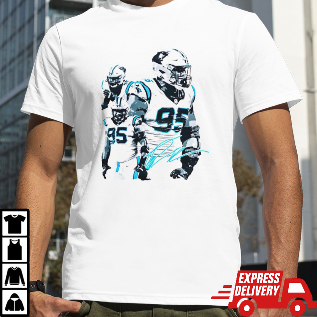 Carolina Panthers Kai Brown wearing Derrick Brown shirt