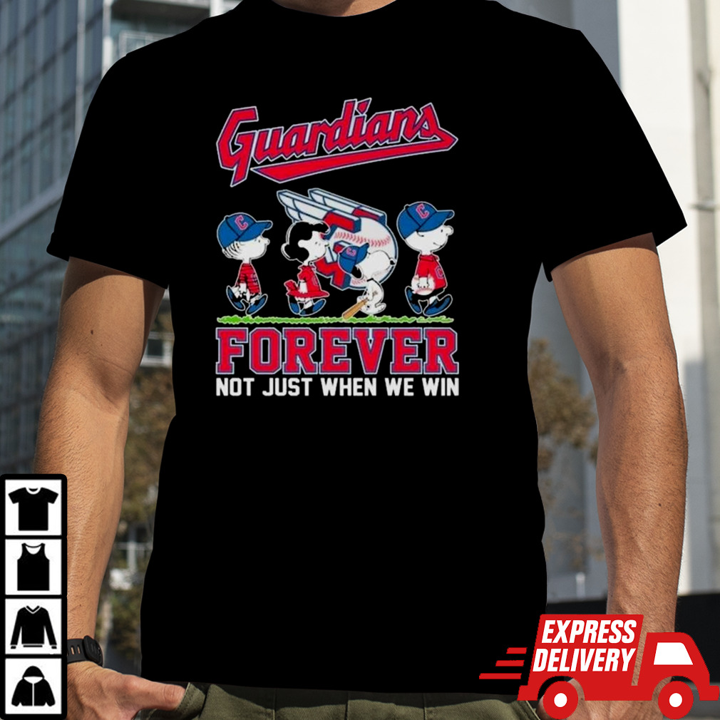 Cleveland Guardians Peanuts Movie Characters Abbey Road Forever Not Just When We Win Shirt