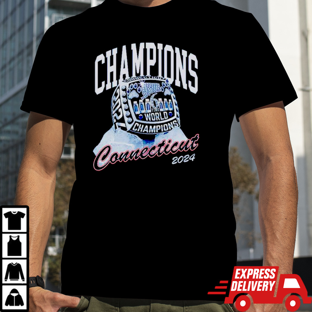 Connecticut Huskies basketball 2024 6 time world Champions shirt