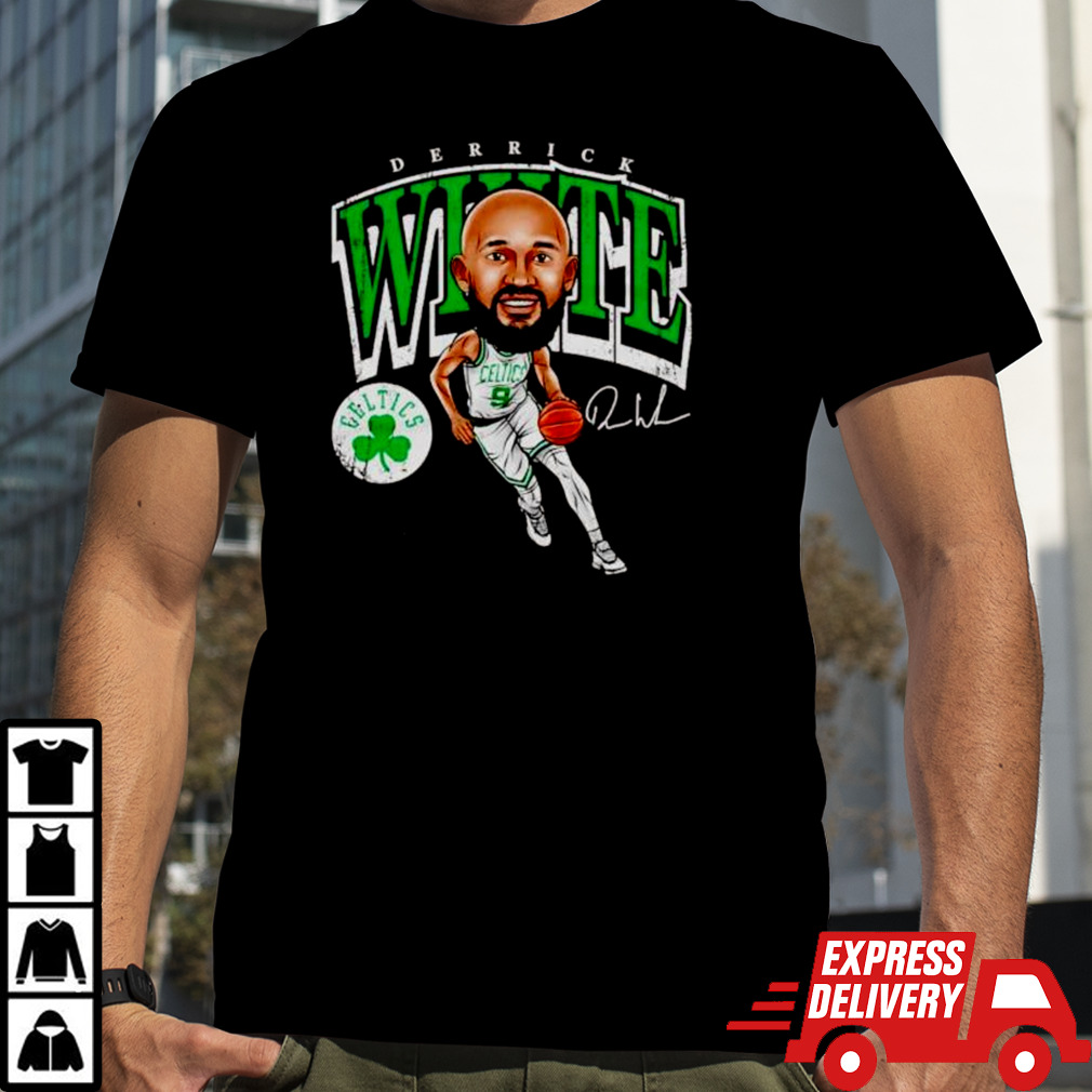 Derrick White Boston Celtics signature cartoon shirt